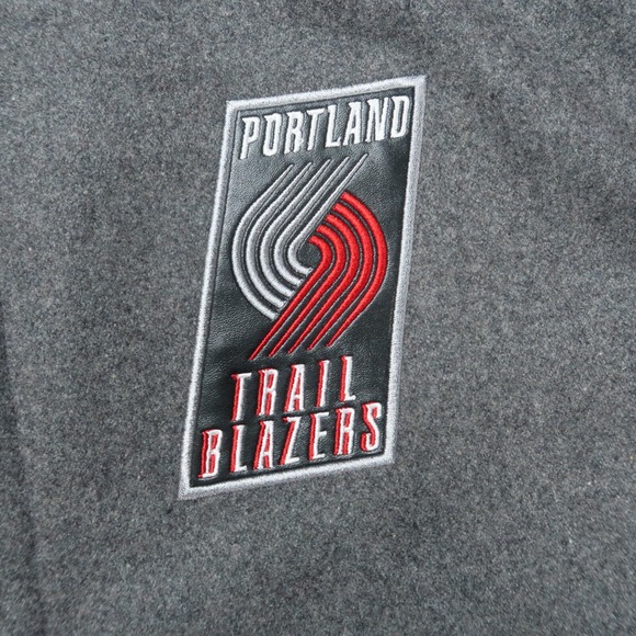 Portland Trail Blazers Jacket Mens XL Gray Red JH Design Reversible Wool Varsity - Picture 3 of 16
